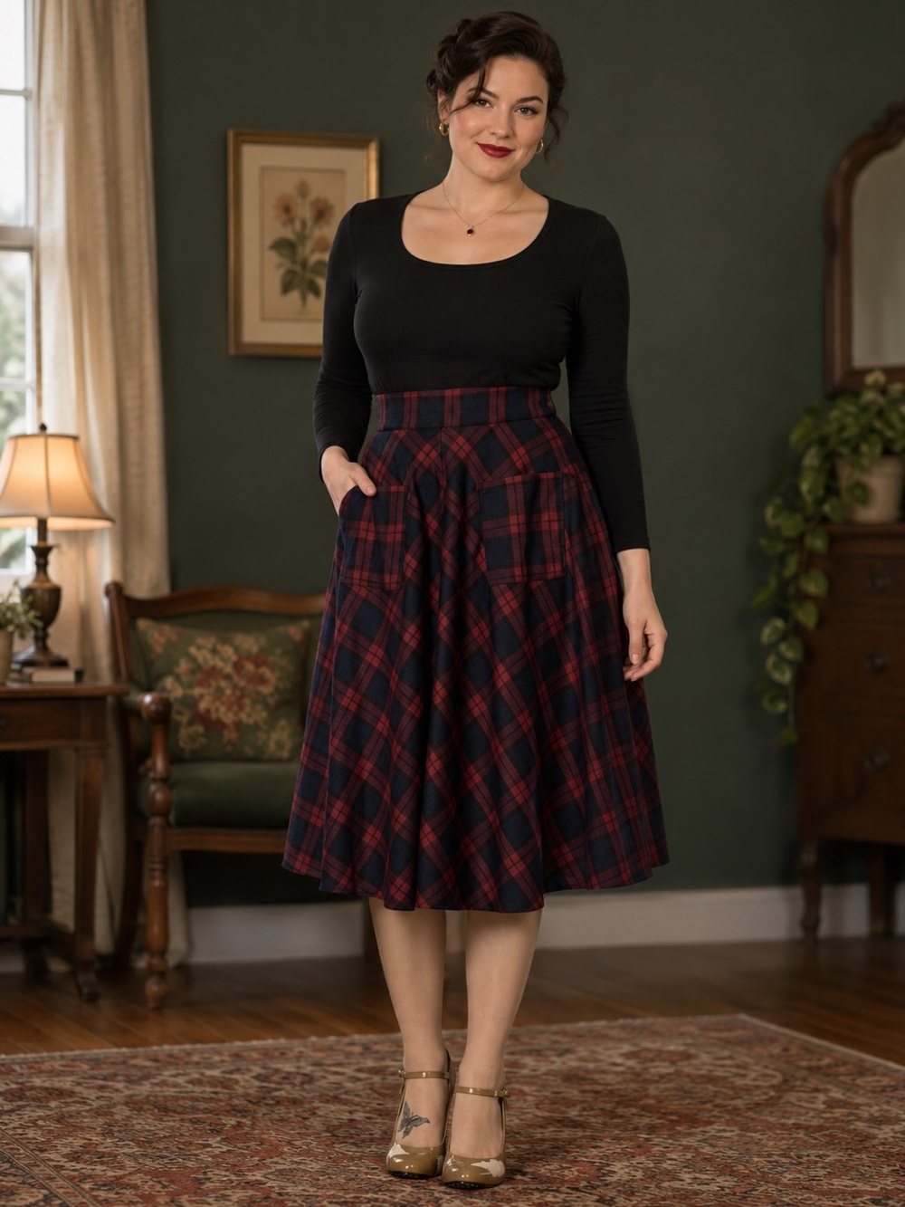 Apple of My Eye Plaid Skirt by Banned Retro